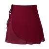 CHICTRY Adult Ladies Sheer Chiffon Ballet Wrap Over Scarf Dance Leotard Skate Tutu Skirt Burgundy B One Size view 1