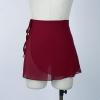 CHICTRY Adult Ladies Sheer Chiffon Ballet Wrap Over Scarf Dance Leotard Skate Tutu Skirt Burgundy B One Size view 3