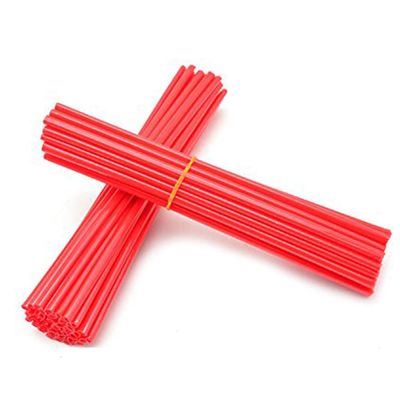 BEEGETTE Bicycle Spoke Skins Wraps BMX MTB Kids Road Mountain Bike Colorful Wheel Decoration-72 Pcs (Red)