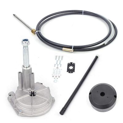 DNYSYSJ Rotary Steering System Outboard Kit 12 Feet Marine with 12" Steering Cable Outboard Steering Kit for Yachts, Fishing Boats