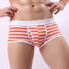 Mens Striped Underwear Soft Breathable Briefs Bulge Pouch Athletic Supporter Trunks Comfort Stretch Shorts Underpants Orange view 3