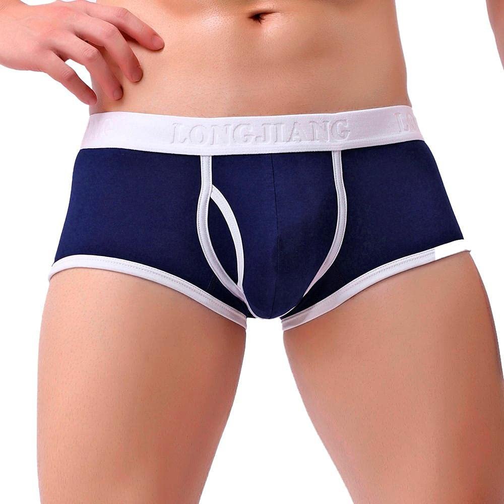 Mens Underwear Soft Breathable Briefs Bulge Pouch Athletic Supporter Trunks Comfort Stretch Shorts Underpants Blue