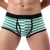 Mens Striped Underwear Soft Breathable Briefs Bulge Pouch Athletic Supporter Trunks Comfort Stretch Shorts Underpants Green view 1
