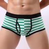 Mens Striped Underwear Soft Breathable Briefs Bulge Pouch Athletic Supporter Trunks Comfort Stretch Shorts Underpants Green view 2