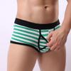 Mens Striped Underwear Soft Breathable Briefs Bulge Pouch Athletic Supporter Trunks Comfort Stretch Shorts Underpants Green view 3
