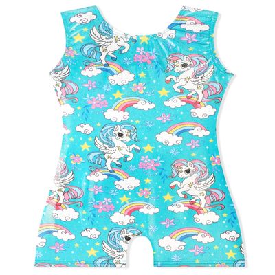 EQSJIU Unicorn Toddler Leotards For Girls Gymnastics 2t 3t 18-24 Months Outfits Biketard Aqua Blue Green Rainbow Flower Floral Sparkly Outfit Toddler Girl Gymnastics Leotard