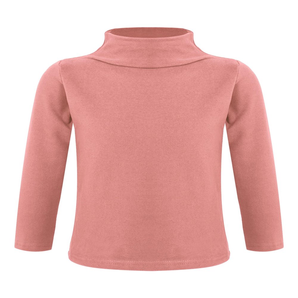 Huimingda Kids Girls and Boys Thermal Underwear Tops Long Sleeves Mock Neck Shirt Baselayer Stretchy Warm Tops Pink 5-6 Years