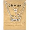 3Pcs Zodiac Gold Plated CZ Necklaces for Women Old English Necklace 12 Constellation Necklace Zodiac Sign Gifts for Women-Silver Gemini view 1