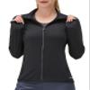Women's UPF 50+ UV Sun Protection Clothing Long Sleeve Athletic Hiking Shirts Lightweight SPF Zip Up Outdoor Jacket (Black,XL) view 2