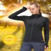 Women's UPF 50+ UV Sun Protection Clothing Long Sleeve Athletic Hiking Shirts Lightweight SPF Zip Up Outdoor Jacket (Black,XL) view 4