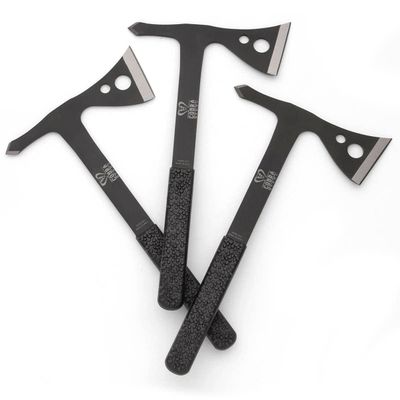 Windlass Cobra Steel Tactical Throwing Axe Set - Lightweight with Sharpened Back Spike, Rubber Handle, and Fabric Belt Sheath
