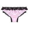 Hedmy Mens Sissy Panties Satin Frilly Lace Cheeky Knickers Feminine Briefs Crossdress Underwear Pink Medium view 3