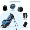 Renatone Golf Stand Bag, Lightweight Organized Golf Bag w/ 6 Way Dividers, 7 Pockets & Padded Dual Straps, Easy to Carry Golf Club Bag for Men & Woman (Blue) view 3
