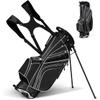 Renatone Golf Stand Bag, Lightweight Organized Golf Bag w/ 6 Way Dividers, 7 Pockets & Padded Dual Straps, Easy to Carry Golf Club Bag for Men & Woman (Black) view 1