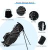 Renatone Golf Stand Bag, Lightweight Organized Golf Bag w/ 6 Way Dividers, 7 Pockets & Padded Dual Straps, Easy to Carry Golf Club Bag for Men & Woman (Black) view 3