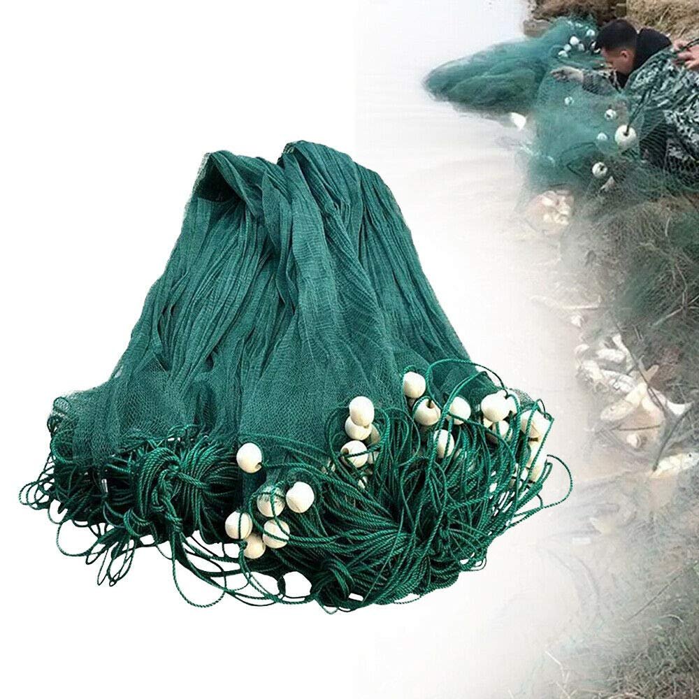 6.5x33FT Large Fishing Gill Net, Polyethylene net,Equipped with Floats,Hand Made Fishing Drag Cast Net Beach Seine Bait Seine Nylon Mesh Fish Net for Small Fish and Big Fish