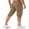 MAGCOMSEN Mens Slim Fit Cotton Athletic Gym Shorts 3/4 Capri Long Running Workout Joggers with Zipper Pockets Khaki 32 view 3