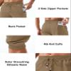 MAGCOMSEN Mens Slim Fit Cotton Athletic Gym Shorts 3/4 Capri Long Running Workout Joggers with Zipper Pockets Khaki 32 view 4
