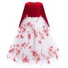Kids Vintage Toddler Baby Velvet Winter Fall Maxi Dresses Flower Embroidery 3/4 Sleeve Princess Lace Tutu Long Sleeve Tunic Party Dance Gown for Girl Photo Shoot Butterfly-Red 11-12 Years view 1