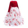 Kids Vintage Toddler Baby Velvet Winter Fall Maxi Dresses Flower Embroidery 3/4 Sleeve Princess Lace Tutu Long Sleeve Tunic Party Dance Gown for Girl Photo Shoot Butterfly-Red 11-12 Years view 2