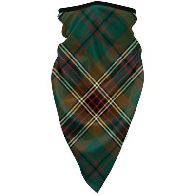 Neck Gaiter Face Mask Brown and Green Plaid Murphy Tartan Scarf Cover Sun Bandanas for Fishing Sports