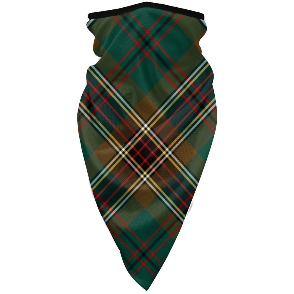 Neck Gaiter Face Mask Brown and Green Plaid Murphy Tartan Scarf Cover Sun Bandanas for Fishing Sports