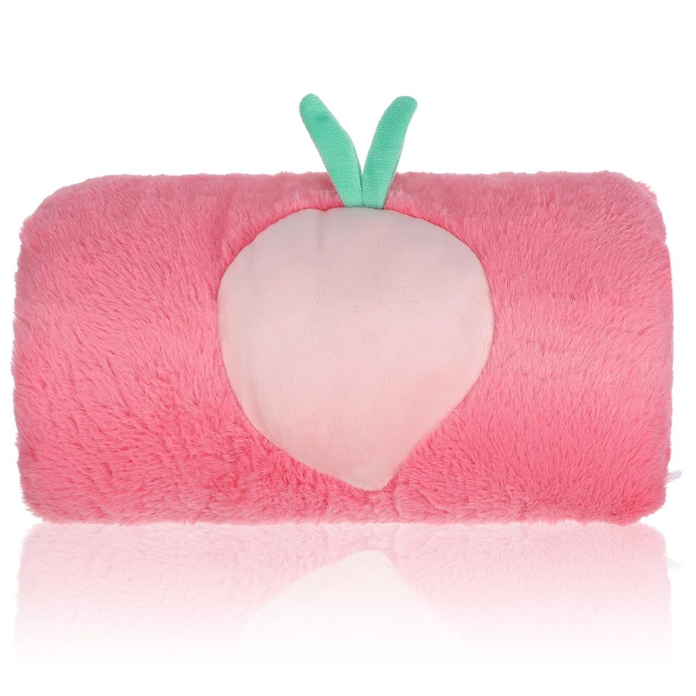Homoyoyo Peach Pattern Winter Hand Muffs - Faux Fur Plush Hand Warmers for Women & Girls