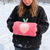 Homoyoyo Peach Pattern Winter Hand Muffs - Faux Fur Plush Hand Warmers for Women & Girls view 2