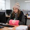 Homoyoyo Peach Pattern Winter Hand Muffs - Faux Fur Plush Hand Warmers for Women & Girls view 3