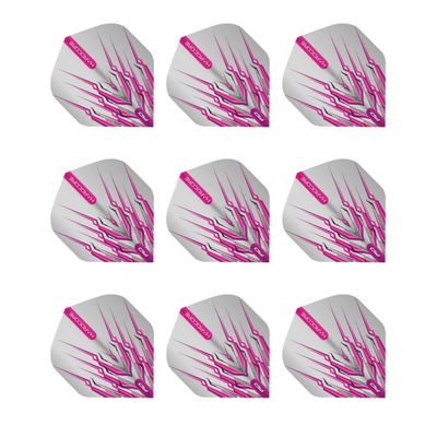 RED DRAGON Peter Wright Snakebite Hardcore Mohawk Pink Dart Flights - 3 Sets Per Pack (9 Flights in Total)