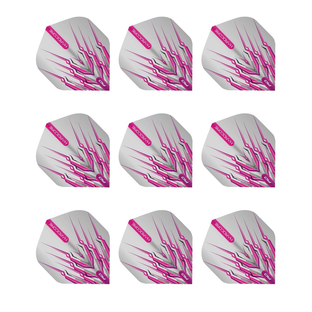 RED DRAGON Peter Wright Snakebite Hardcore Mohawk Pink Dart Flights - 3 Sets Per Pack (9 Flights in Total)