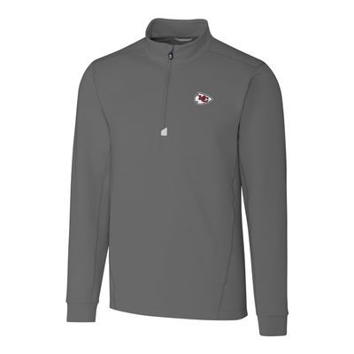 Cutter & Buck Men's Gray Kansas City Chiefs Big & Tall Traverse Half-Zip Pullover Jacket