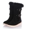Bcshiye Women's Snow Boots Warm Fur Lined Ankle Booties Anti-Slip Winter Calf Boots Soft Slip-On Mid-Calf Shoes Booties view 1