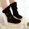 Bcshiye Women's Snow Boots Warm Fur Lined Ankle Booties Anti-Slip Winter Calf Boots Soft Slip-On Mid-Calf Shoes Booties view 2