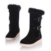 Bcshiye Women's Snow Boots Warm Fur Lined Ankle Booties Anti-Slip Winter Calf Boots Soft Slip-On Mid-Calf Shoes Booties view 3