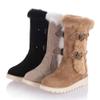 Bcshiye Women's Snow Boots Warm Fur Lined Ankle Booties Anti-Slip Winter Calf Boots Soft Slip-On Mid-Calf Shoes Booties view 4