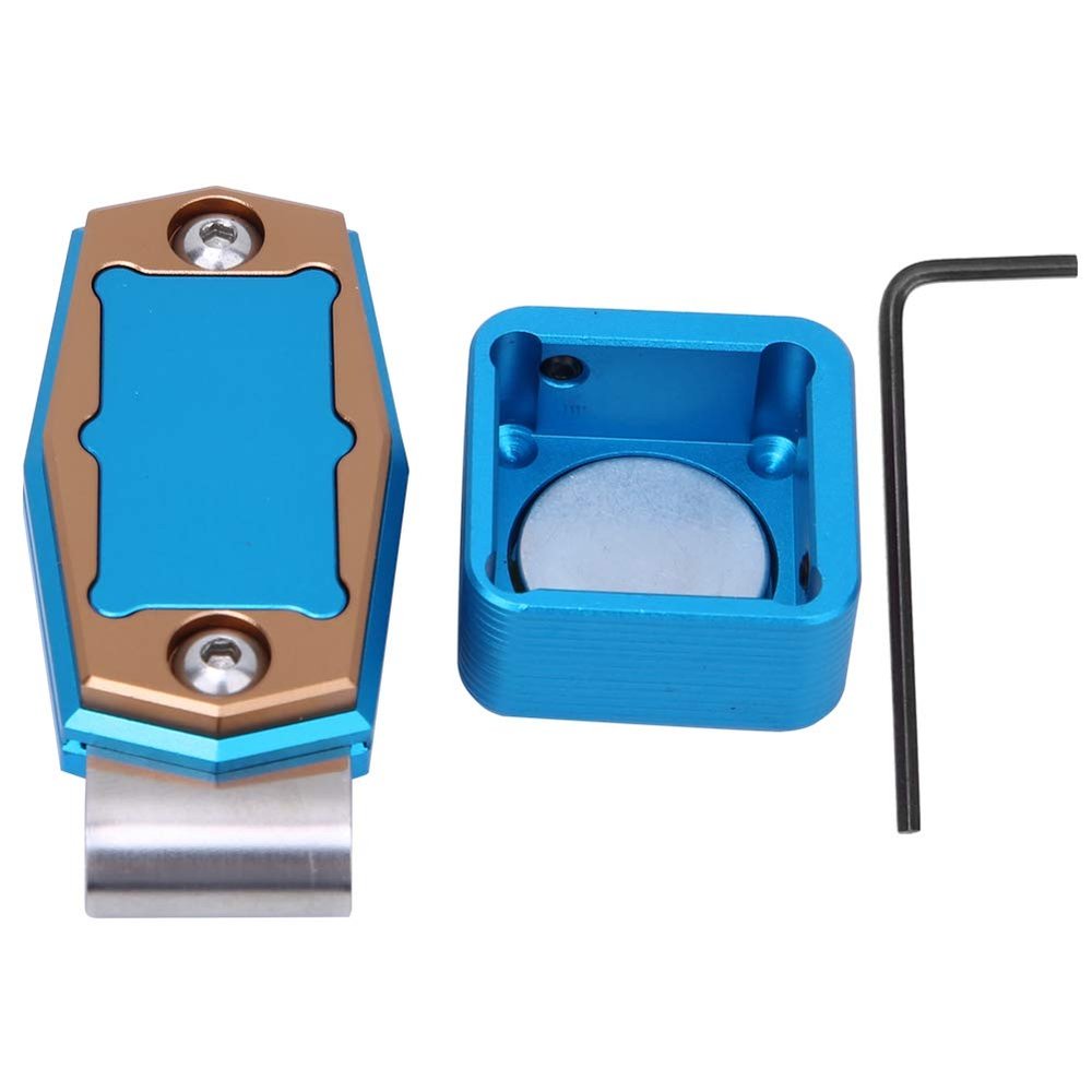 Zerone Billiard Chalk Box, Portable Magnetic Billiard Chalk Case Box Mini Aluminum Snooker Pool Chalk Holder with Fixed Clip Pool Snooker Sports Accessories(Blue)