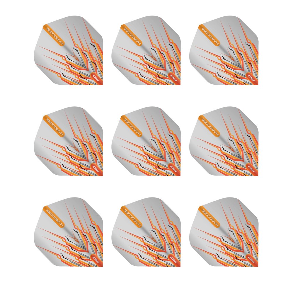 RED DRAGON Peter Wright Snakebite Hardcore Mohawk Orange Dart Flights - 3 Sets Per Pack (9 Flights in Total)