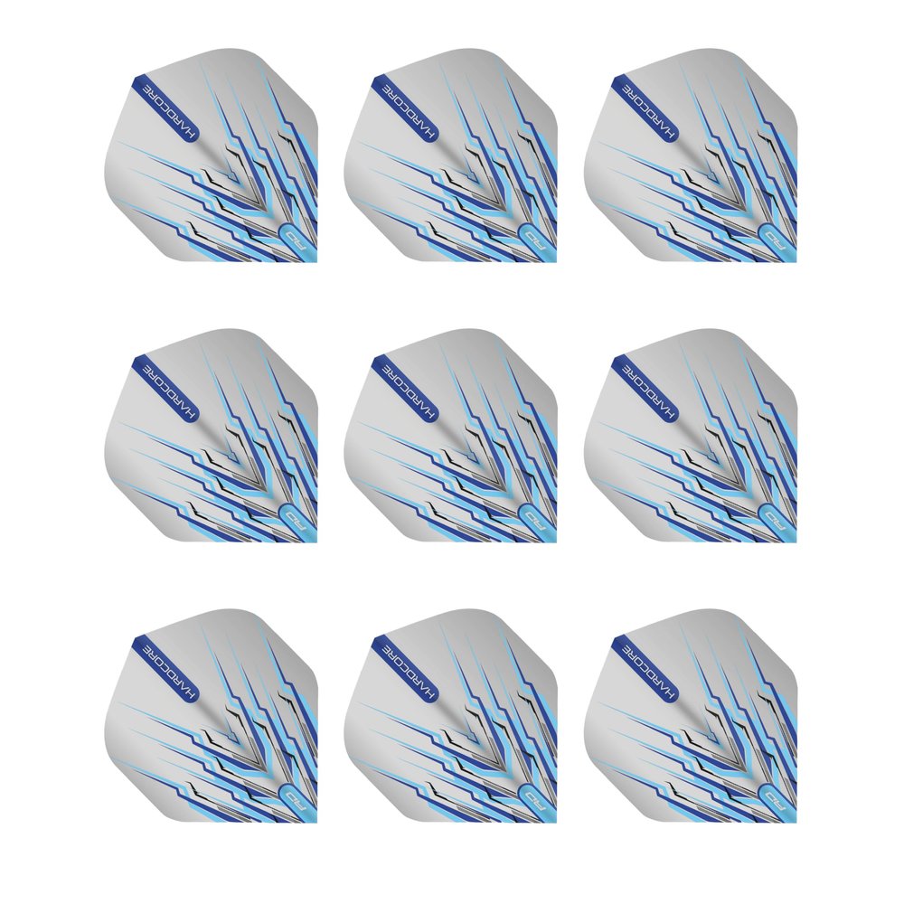 RED DRAGON Peter Wright Snakebite Hardcore Mohawk Blue Dart Flights - 3 Sets Per Pack (9 Flights in Total)