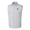 Cutter & Buck Men's Heather Gray Carolina Panthers Big & Tall Stealth Full-Zip Vest view 1
