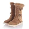Bcshiye Women's Snow Boots Warm Fur Lined Ankle Booties Anti-Slip Winter Calf Boots Soft Slip-On Mid-Calf Shoes Booties view 1