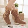 Bcshiye Women's Snow Boots Warm Fur Lined Ankle Booties Anti-Slip Winter Calf Boots Soft Slip-On Mid-Calf Shoes Booties view 3