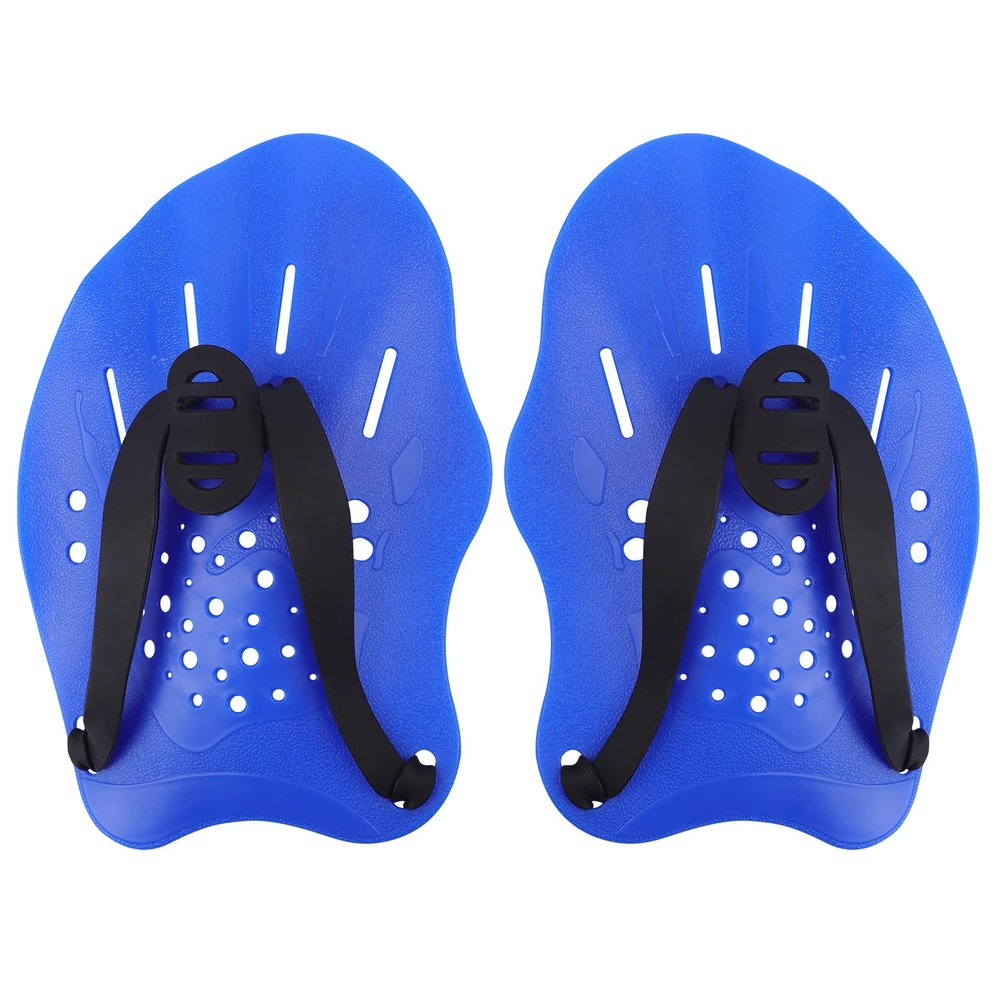 Grstltd Swimming Paddles for Hands, Swim Training Hand Paddles with Adjustable Straps for Adults and Kids Unisex Professional Swimming Accessories (1 Pair, Blue)