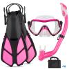 AosDero Kids Snorkeling Set Adjustable Swimming Flippers+Panoramic Snorkel Mask+ Dry Snorkel Tube+ Travel Bags Suitable Snorkeling Gear for Kids,Juniors,Age 5-14 view 1
