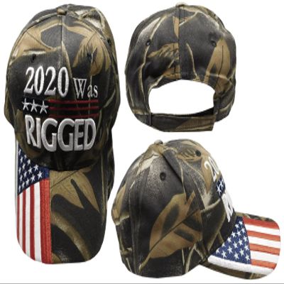 2020 was Rigged USA Flag On Bill Real Tree Camouflage Camo 100% Cotton Adjustable Embroidered Hat Cap