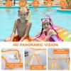 AosDero Kids Snorkeling Set Adjustable Swimming Flippers+Panoramic Snorkel Mask+ Dry Snorkel Tube+ Travel Bags Suitable Snorkeling Gear for Kids,Juniors,Age 5-14 view 2