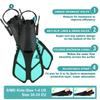 AosDero Kids Snorkeling Set Adjustable Swimming Kids Flippers+Panoramic Snorkel Mask+ Dry Snorkel Tube+ Travel Bags Suitable Snorkeling Gear for Kids,Juniors,Age 5-14 view 3