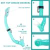 AosDero Kids Snorkeling Set Adjustable Swimming Kids Flippers+Panoramic Snorkel Mask+ Dry Snorkel Tube+ Travel Bags Suitable Snorkeling Gear for Kids,Juniors,Age 5-14 view 4