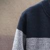 tuduoms Sweaters Mens Fleece Lined Slim Full Zip Knitted Jacket Thick Cardigan Coat Color Block Long Sleeve Fashion Knitwear view 2