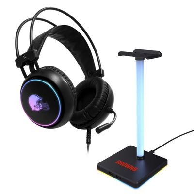 SOAR NFL LED Gaming Headset and Stand, Cleveland Browns